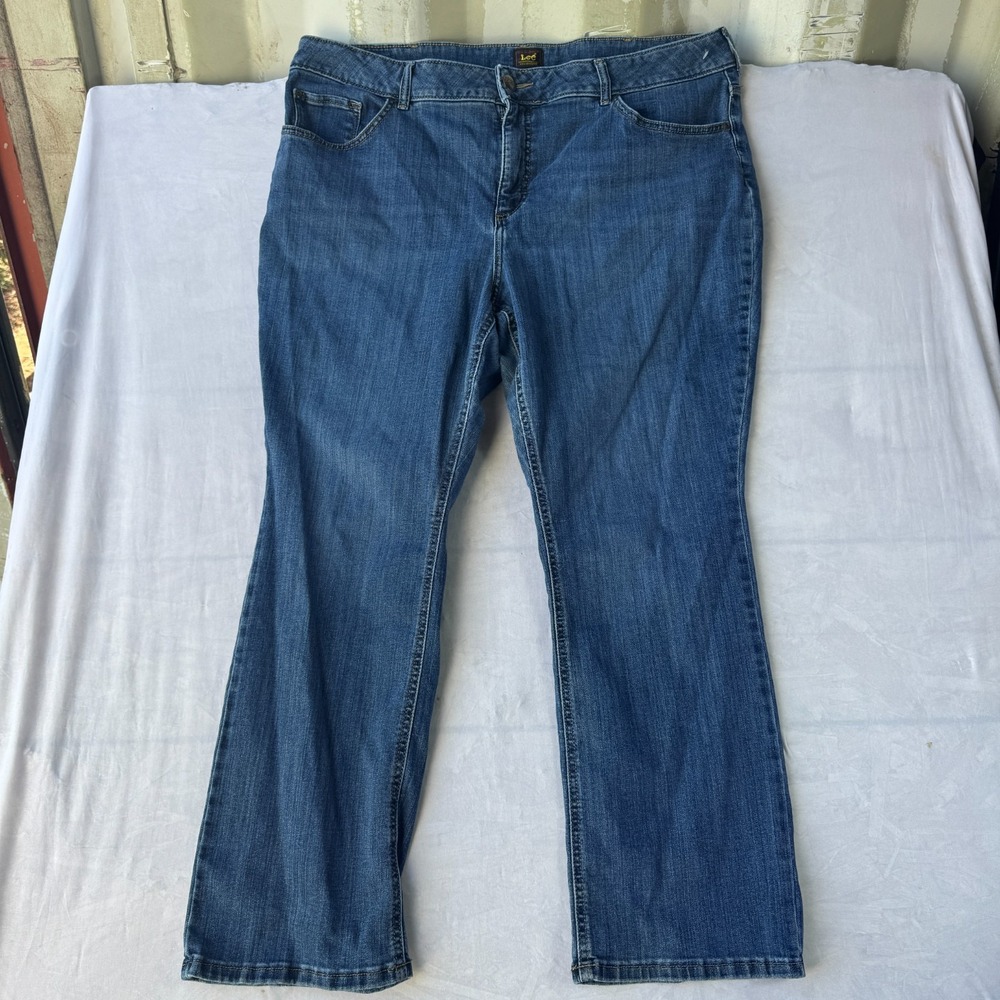 Lee Bootcut Jeans Women's 24WM Blue Denim Casual Workwear Outdoor Medium Wash